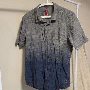 burnside Gray and Blue Ombre Short-Sleeve Button-Up Shirt